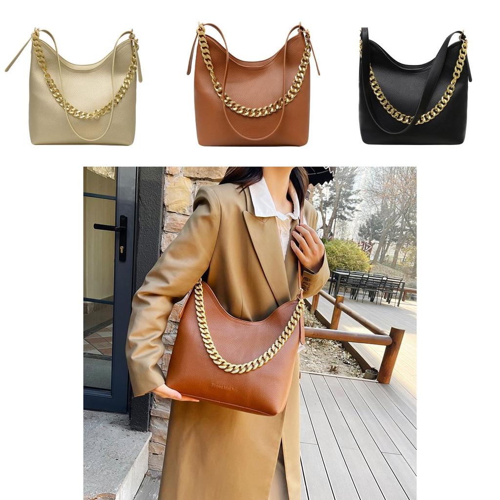 Casual Pu Mini Shoulder Bag For Women With Gold Chain Decoration For Daily Outings