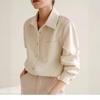 2026 Women's Brushed Cotton Long Sleeve Shirt - New Year Red, High-End Feel for Spring/Autumn, Perfect for Layering, Commute & Interviews
