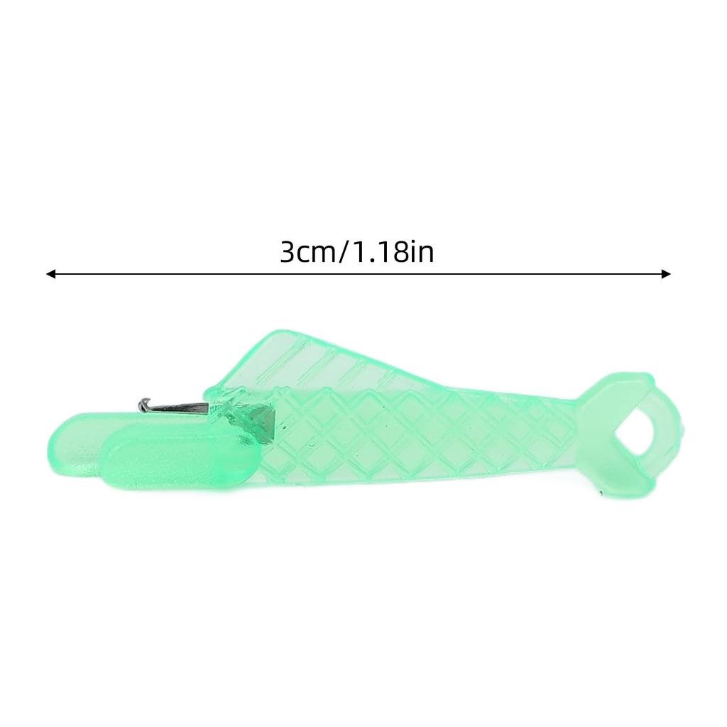 100PCS Fish Type Needle Threader Plastic Portable Fish Mouth Sewing Machine Needle Threader Green