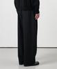 WHOLOVESART [Summer Fabric Added] Double-Pleat Wide Slacks Black