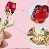 Fashion Silver Gold Mini Crystal Rose Flower with Gift Box Exquisite Crystal Glass Rose Artificial Flower Valentine's Day Gift