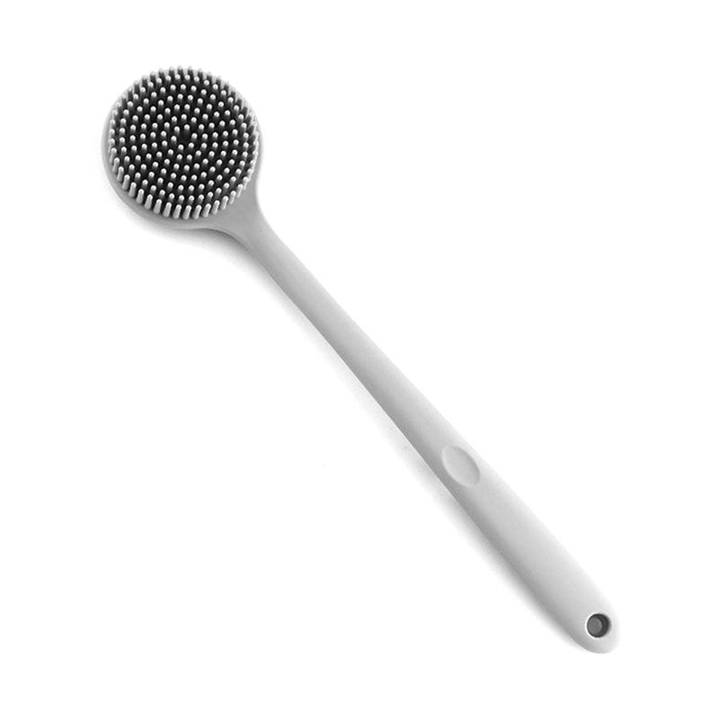 

Double-Sided Silicone Back Long Handle Scrubber Body Bath Brush Mud Back Massage Scrubber Shower Massage Exfoliation Brush сірий колір