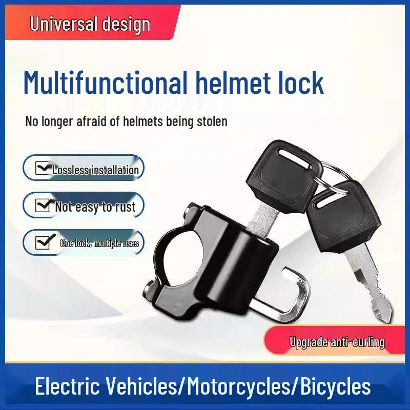Universal Metal Anti-theft Helmet Lock for Electric Vehicles, Motorcycles, and Bicycles