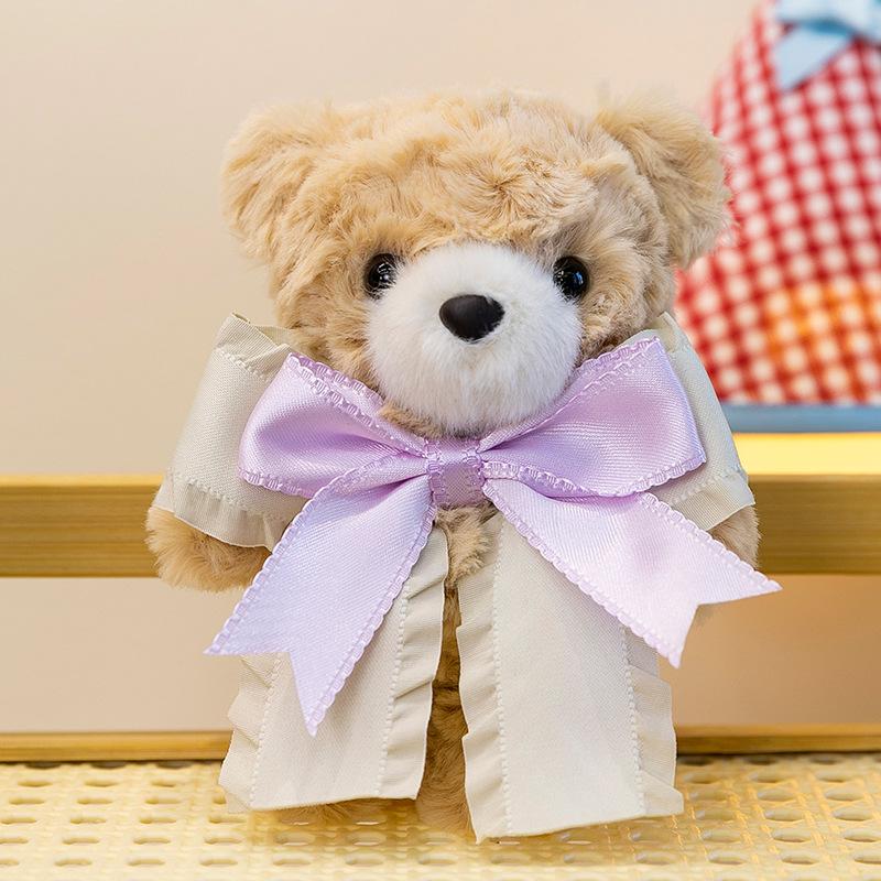 Cartoon Bow Bear Bella Plush Toys for Girls Backpack Pendant Teddy Bear Keychain Event Gift