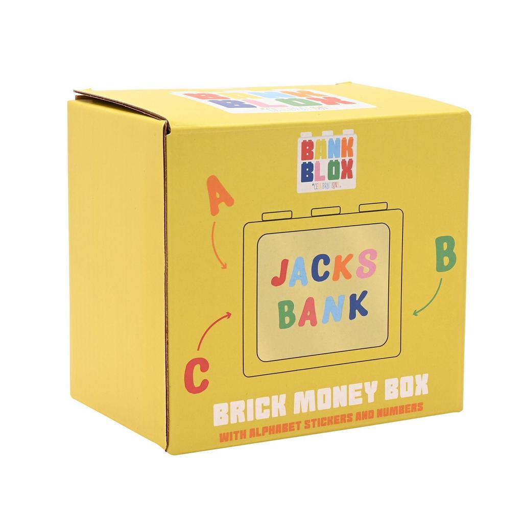 Celebrations Bank Blox Personalisable Alphabet Money Pot Set