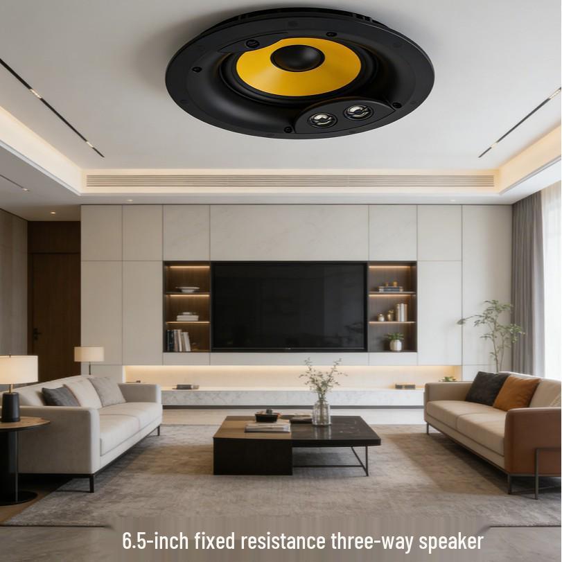 

Tianlai 6.5 3-Way Ceiling Speaker, Fixed Impedance, High/Low Frequency, Ideal for Conference Rooms & Home PA Systems (Model JX926)