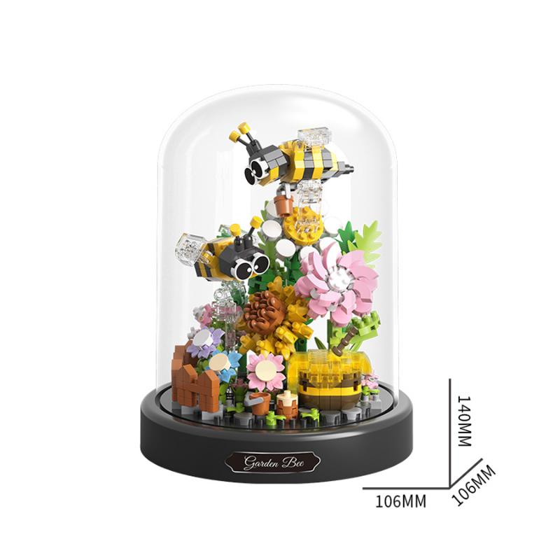 

Пластиковые строительные блоки, мини-бабочки, бонсай, насекомые, растения, модель бонсай, кирпичи, детские игрушки «сделай сам», подарки в сборе bee