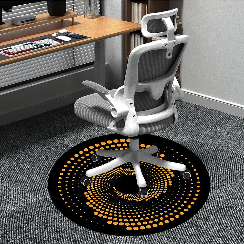 1pc Vortex Dots Office Round Area Rug, Indoor Mat Suitable For Office, Under Office Chairs Bedroom Living Room Home Decor, Room Deco