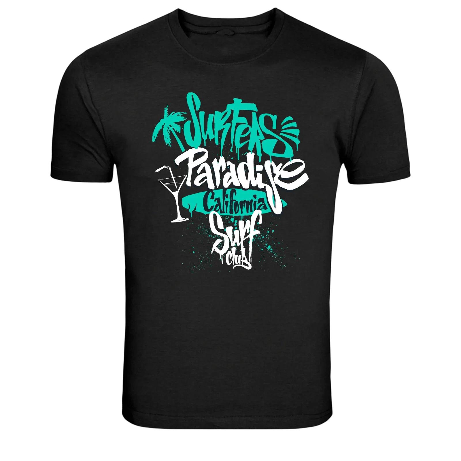 Sunset Paradise California Surf Club Beach Vacation Graphic T-Shirt XS