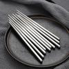 304 Stainless Steel Non-slip Children's Chopsticks - Round & Square, Portable Tableware for Home, Hotel, and Outdoor Use