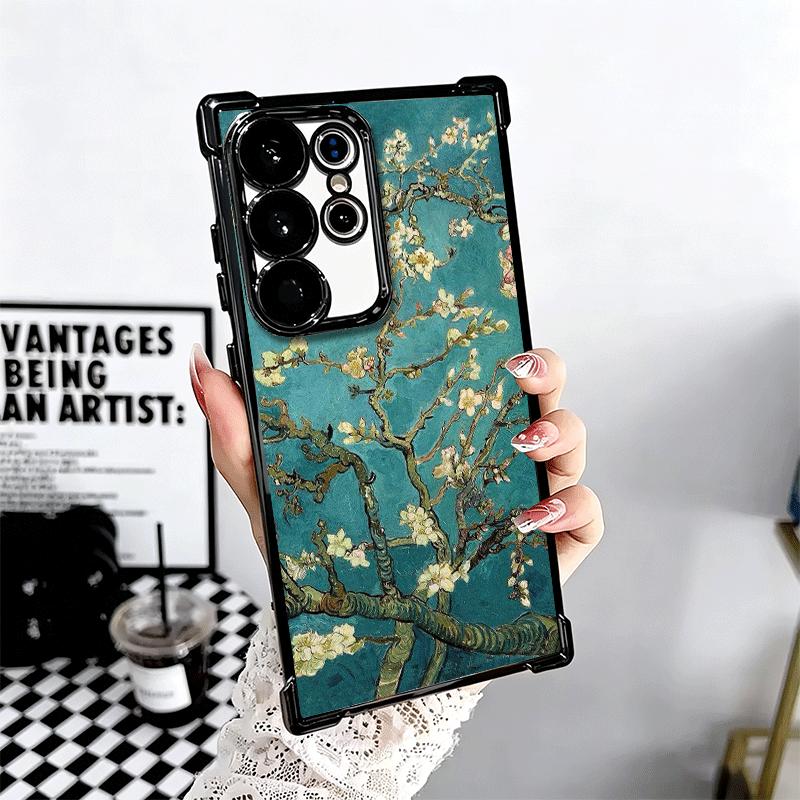 Van Gogh Oil Painting Aesthetics Plating Phone Case For Samsung Galaxy S24 S25 FE S26 Edge S23 Ultra S22 S21 Plus S20 Anti-Fall