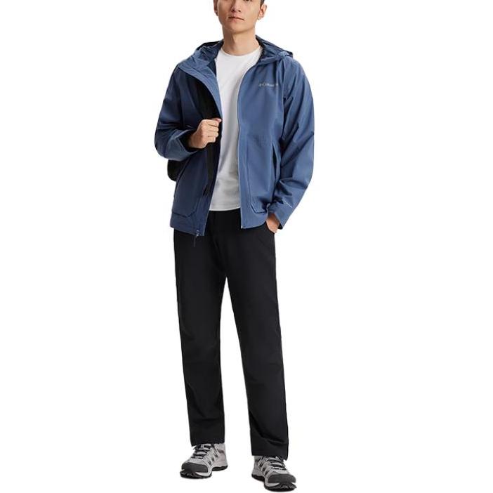 Columbia Hooded Logo Print Zipper Design Jacket Men jackets Blue WE0505-478