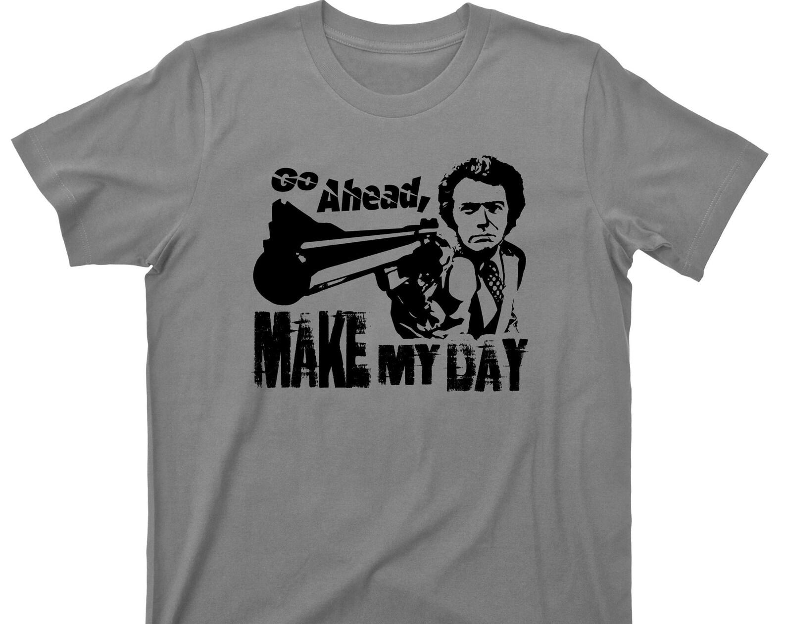 Make My Day T Shirt - Dirty Harry Clint Eastwood Movie Graphic TShirt XL
