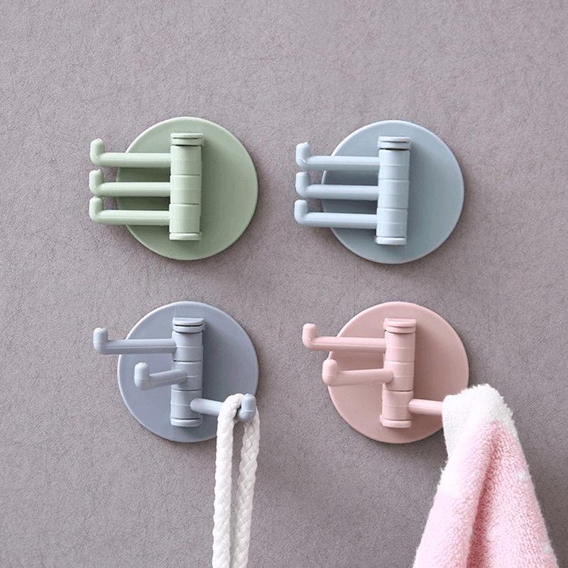 

Rotating Adhesive Wall Hook - No-Drill, No-Mark Kitchen & Bathroom Storage Rack