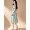 D.F.DEAR Women's Summer Shirt Collar A-Line Midi Dress
