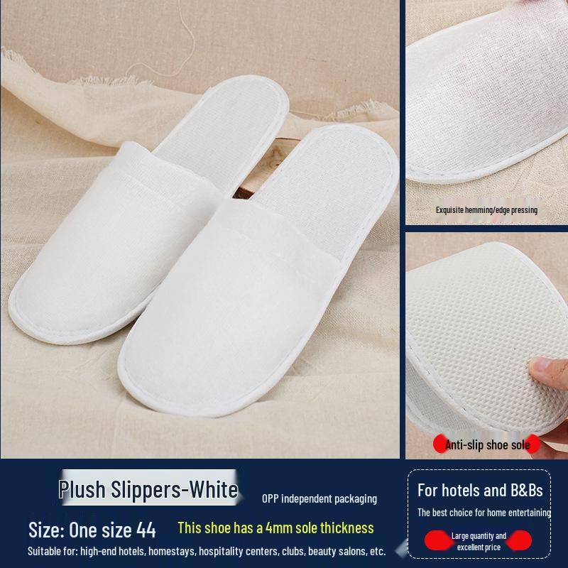Washable Anti-Slip Winter Fleece Slippers for Guests