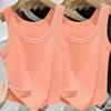 Modal Ribbed Spaghetti Strap Tank Top - Women's Versatile U-Neck Solid Color for Spring/Summer, Sports, Yoga, Base Layer.