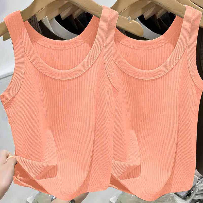 Modal Ribbed Spaghetti Strap Tank Top - Women's Versatile U-Neck Solid Color for Spring/Summer, Sports, Yoga, Base Layer.