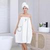Pineapple Grid Strapless Bathrobe: Thick Absorbent Coral Fleece Towel for Adults, Home Use, Wear or Wrap