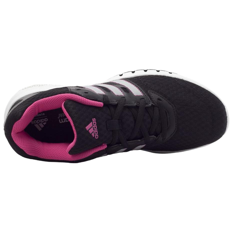 Adidas Galaxy Slip Resistant Low top Running Shoes Women's Black White AQ2196