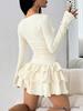 2026 Spring/Summer Slim Fit Solid Color Long Sleeve Dress - Women's Fashion