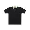 Herren Baumwoll-Piqué-Polo mit ineinandergreifendem G Schwarz 658067-XJDI2-1043