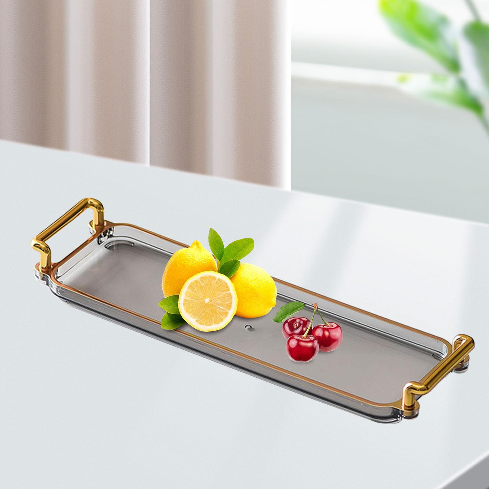 Rectangular Serving Tray with Handles Jewelry Tray for Bathroom