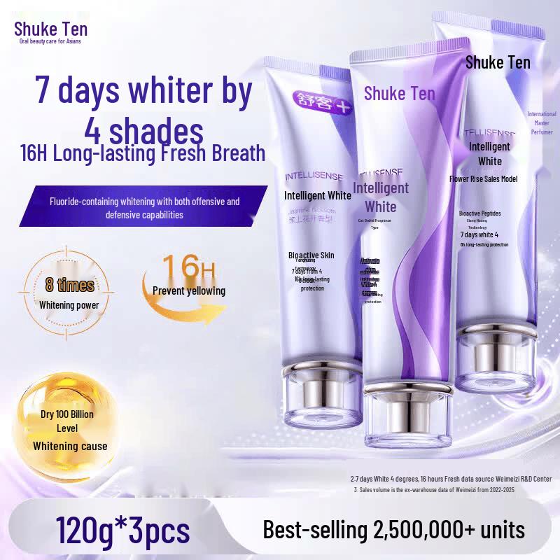 Shuke Smart Whitening Toothpaste with Fluoride, Jasmine Flavor