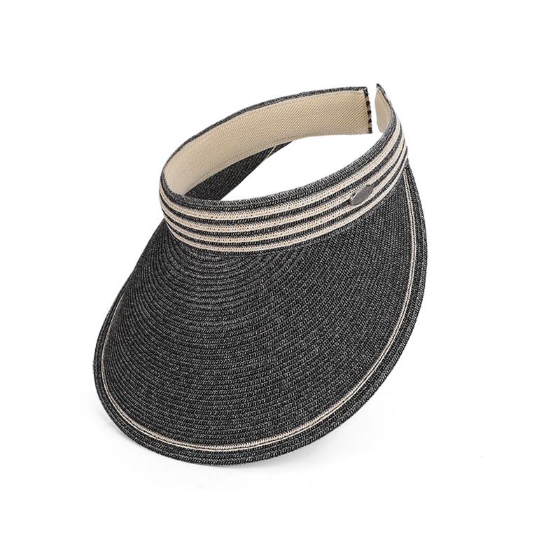 Summer Outdoor Travel Sun Hat for Women, Korean Version Grass Woven Hollow Top Hat, Headband, Large Eave Sun Protection Sun Hat
