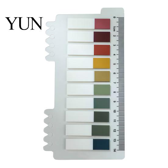 Book Annotation Tabs Index Sticker with Built-in Scale Ruler, Morandi Color Transparent Portable Ruler Set PET Page Markers, Compact Writable