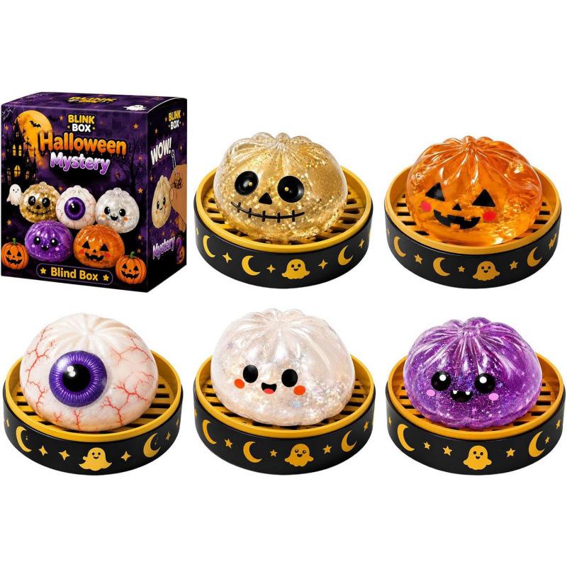 Ghost Bun Squishy Toy Maltose Stress Relief Halloween Gift Creative Decompression Toy Birthday Gift Set