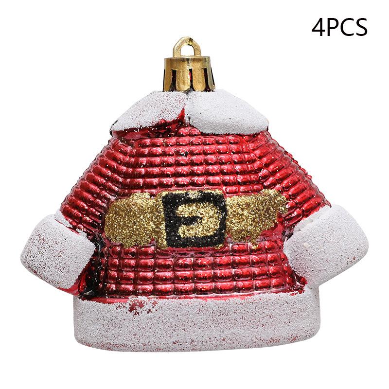 

4Pcs Lovely Christmas Hanging Decoration Christmas Tree Plastic Hanging Ornament A