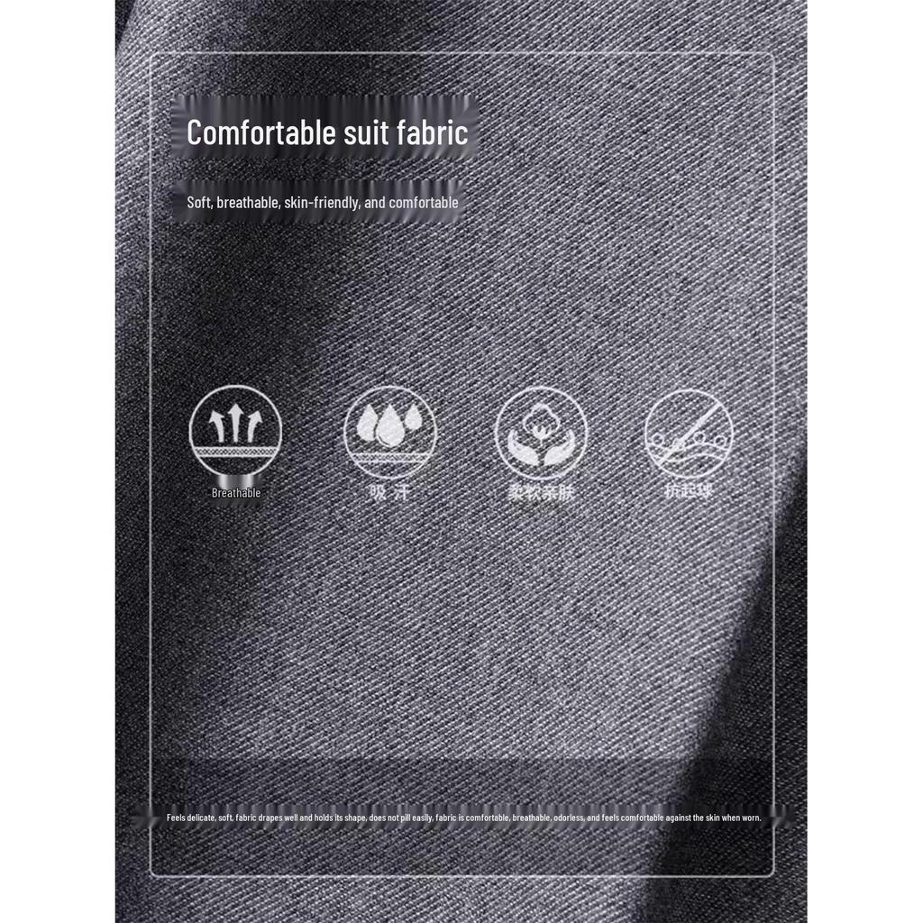 Spring 2025 Women's High-Waisted Grey Wide-Leg Trousers: Relaxed Fit, Loose Straight-Leg Casual Suit Pants