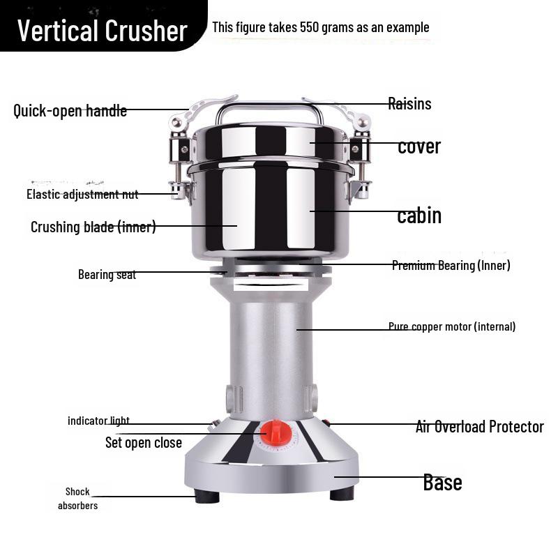 Huangcheng Household Grinder: Chinese Medicine & Grain Crusher