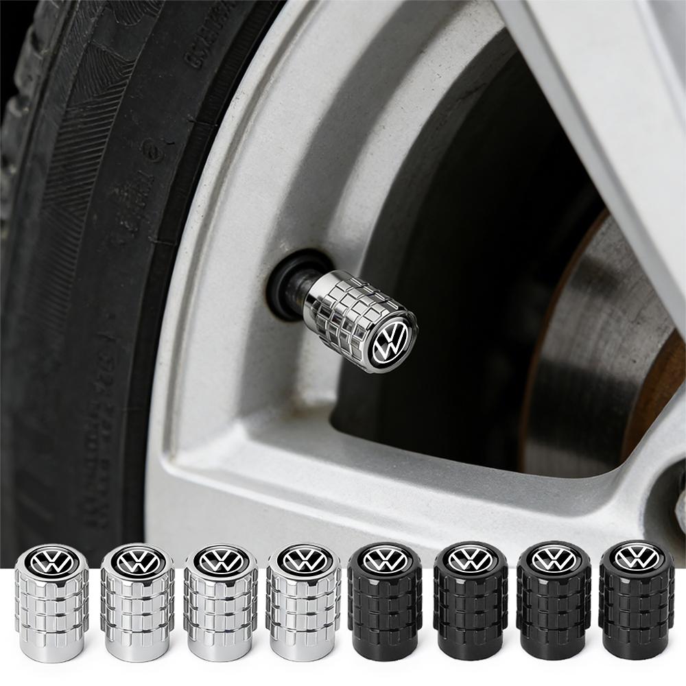 4pcs Aluminum Alloy Car Wheel Tire Valve Caps Tyre Rim Stem Covers Airdust for Volkswagen VW Golf 6 7 MK4 TSI TDI Magotan B5 B6 zl2
