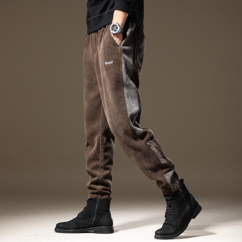Corduroy pants men's autumn new loose tied feet slim casual sweatpants