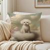 BBichon Frise Cushion Cover Linen Pillowcase Soft  for Sofa Bed Home Room Decor