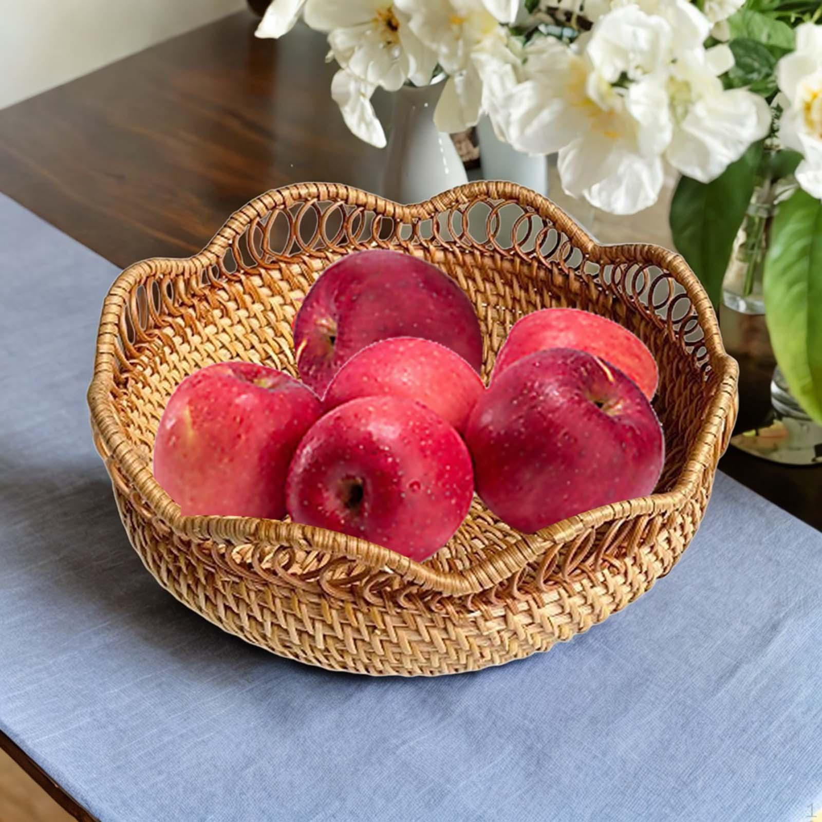 Handcrafted Wicker Serving Tray Set for Home Entertaining S