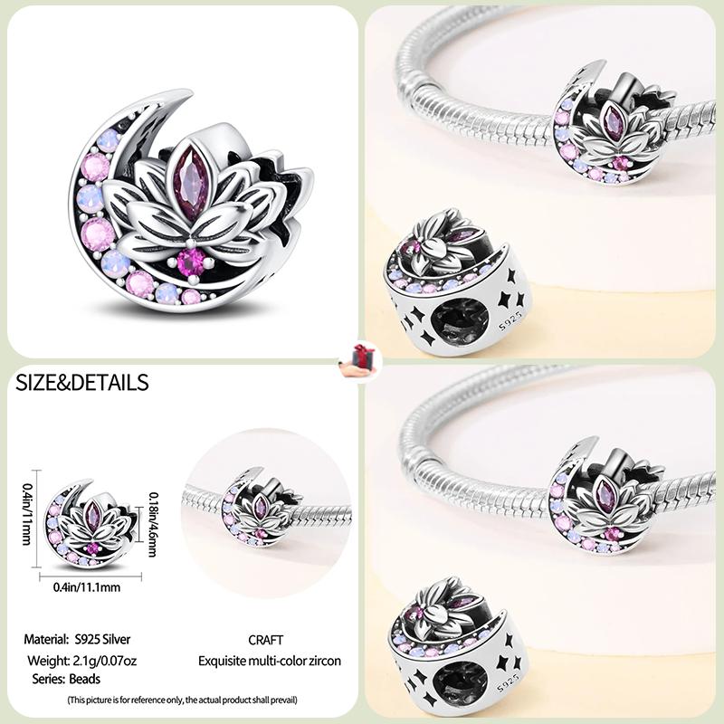 Modne koraliki zawieszki S925 ze srebra próby 925 w stylu klasycznym i romantycznym z motywem żółwia lotosu, odpowiednie do oryginalnej bransoletki DIY na prezent