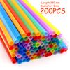 1000-4000Pcs Multicolor Kunststof Straws for Wedding Party Supplies Beverage Kitchen Cocktail Drinking Straws pajitas plastique