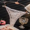 Transparent Lace Thong Women Hollow Out Thin Strap Seamless Underwear Sweet Style Mesh Lace Bow Underpants Lingerie Intimates