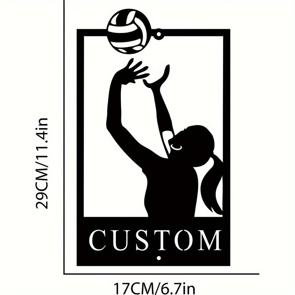 

1pc Metal Volleyball Player Tin Sign Personalized Athlete Wall Art Sports Room Decor Custom Name Gift