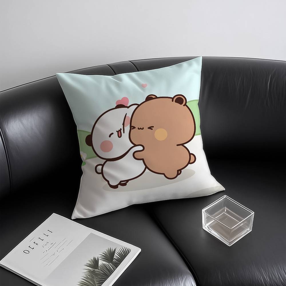 Cartoon Role Bubu Dudu Couple Pillow Case Anti-dustmite Pillowcase Invisible Zipper Silky Short Plush Sofa Cushion Cover