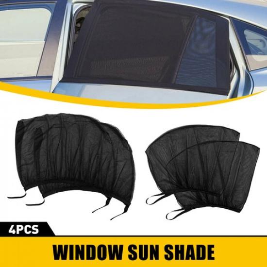 Window Cover screen Car Mesh Mosquito Bugs Privacy Nylon Net Of Set 4 Durable EA