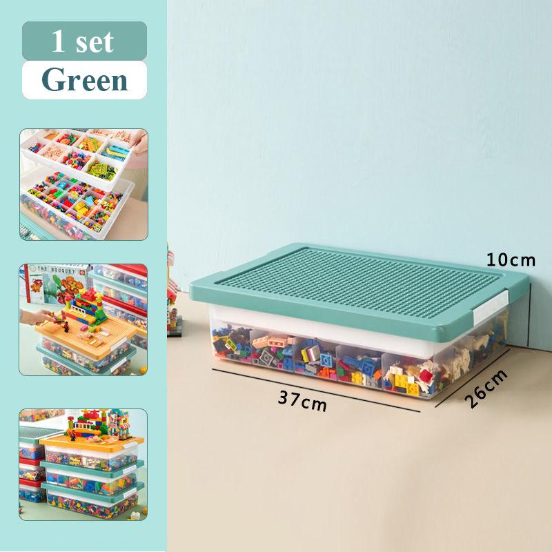 Stapelbare Kinderbausteine Aufbewahrungsbox Transparenter Spielzeug-Organizer für Kinder Lego-kompatibel Große Kapazität Kunststoffbehälter
