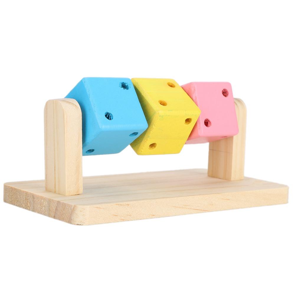 Wood Hamster Grinding Toy Chewable Wooden Block Toy Interactive Wooden Chew Toy Small Pets