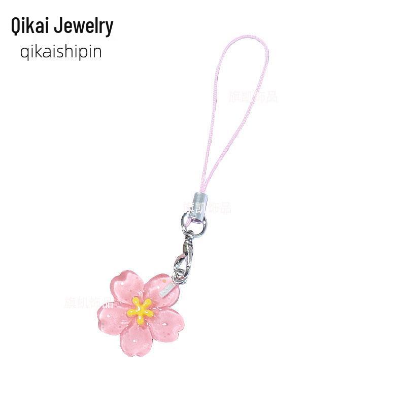 Cherry Blossom Resin Keychain - Cute, Versatile Pendant for Bags & Phones розовый