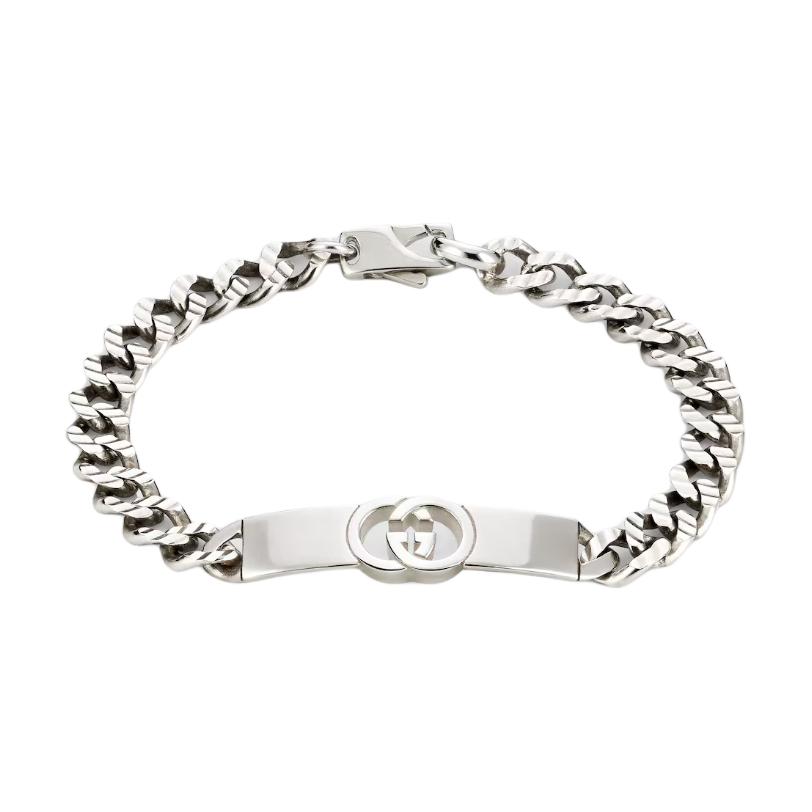 

Gucci Interlocking Double G 925 Silver Bracelet Unisex Bracelet 853978-J8400-0818 Basic Packaging-Dust Bag+Box,18