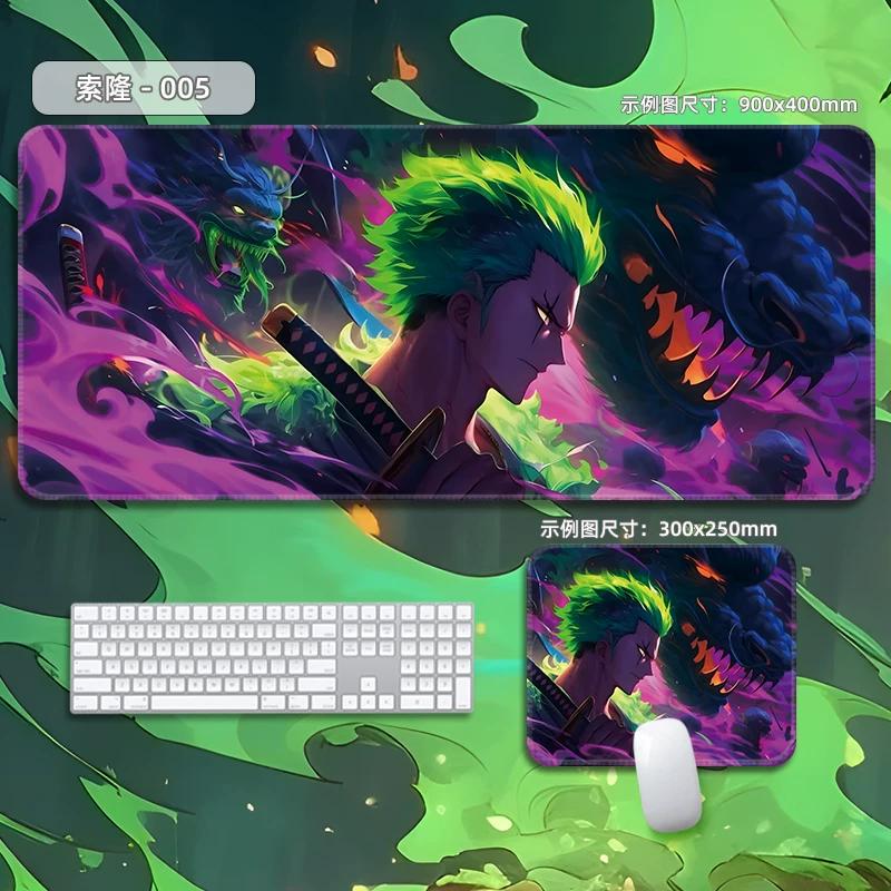 High Quality Roronoa Zoro ONE PIECE Leather Mouse Pad Oversized Small Cartoon Office Game E-sports Computer Keyboard Pad Table Mat Animation Periphery