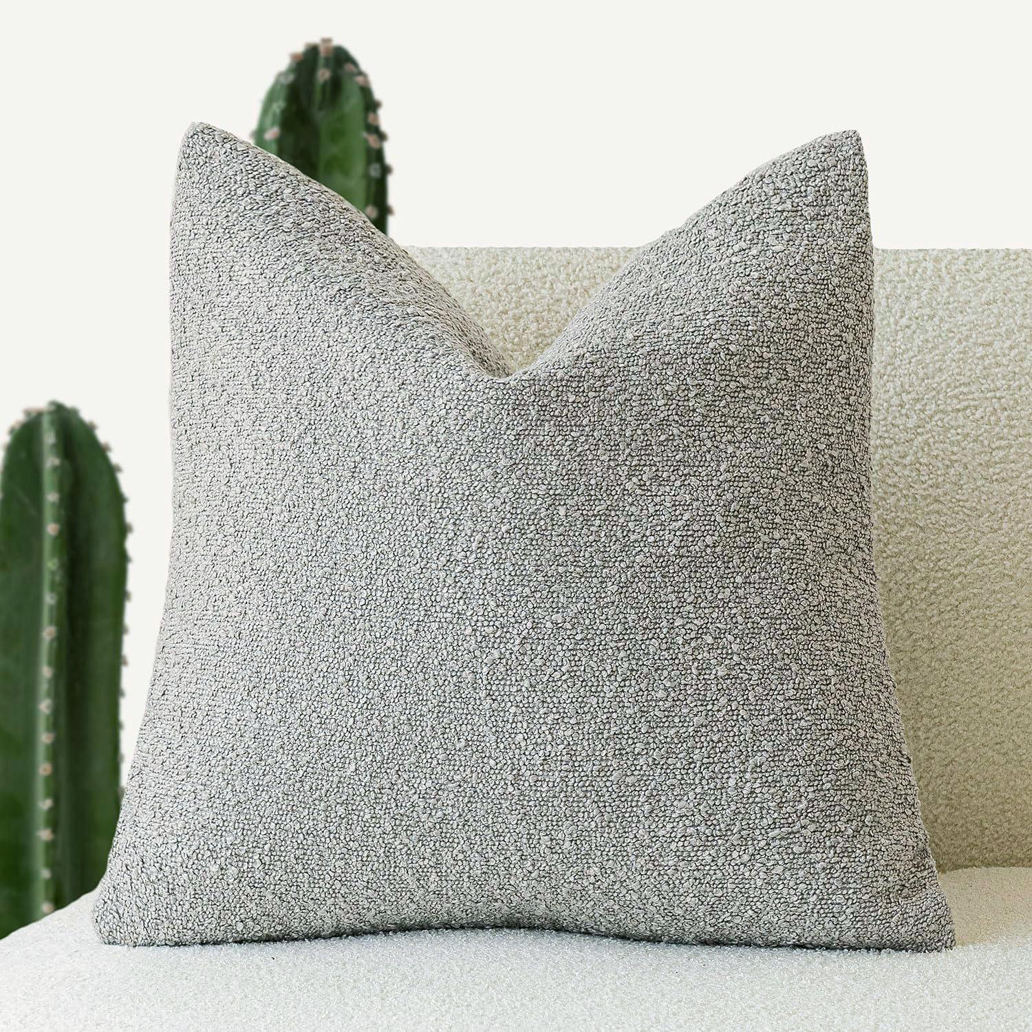 18x18 Inch Zachte Bouclé Sierkussenhoezen Effen Textuur Accent Kussenhoezen voor Bank Stoel Slaapkamer Woonkamer Huisdecoratie 30X50cm